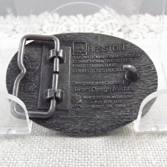 NOS 1995 Hesston National Finals Rodeo Child's Commemorative Belt Buckle - Picture 9 of 10